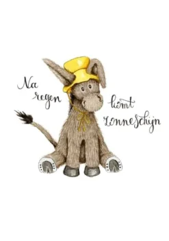 Anillustration Ansichtkaart Ezel na regen komt zonneschijn