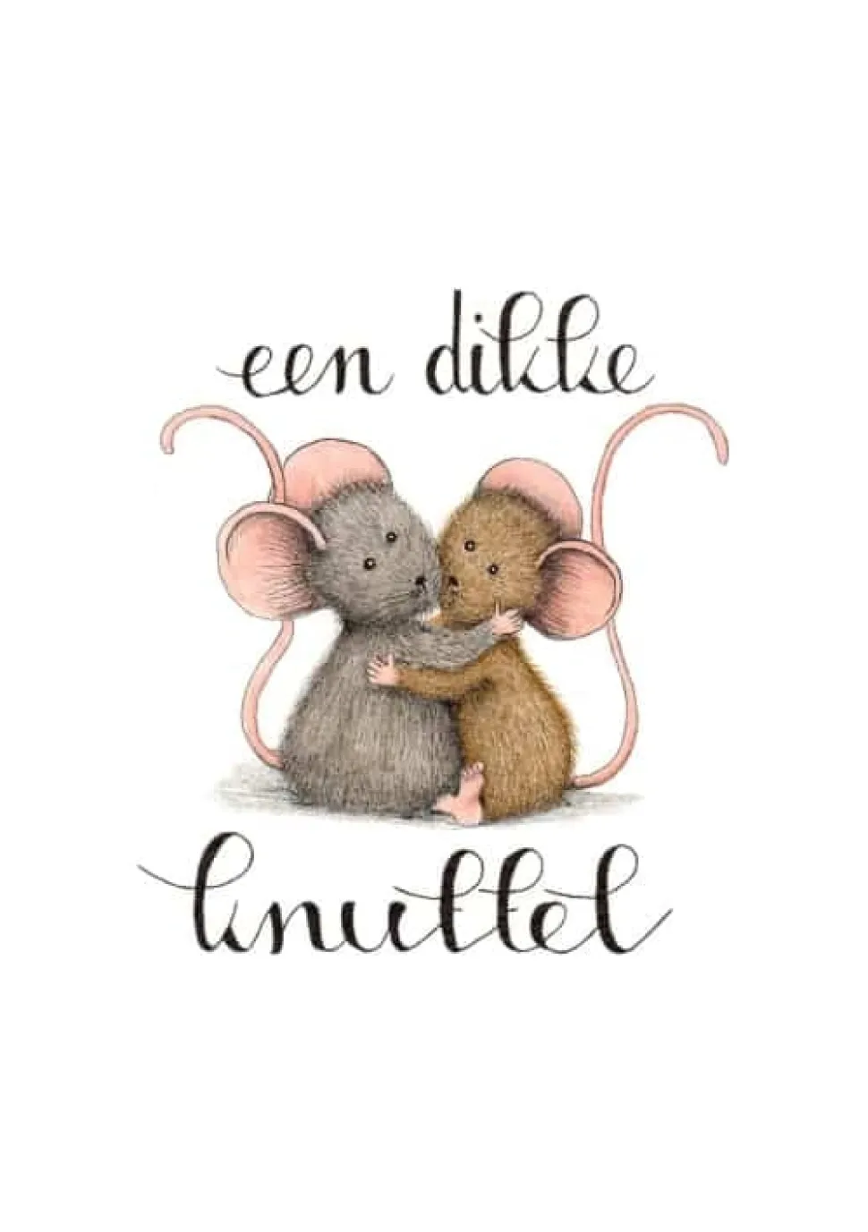 Anillustration Ansichtkaart Muisjes een dikke knuffel