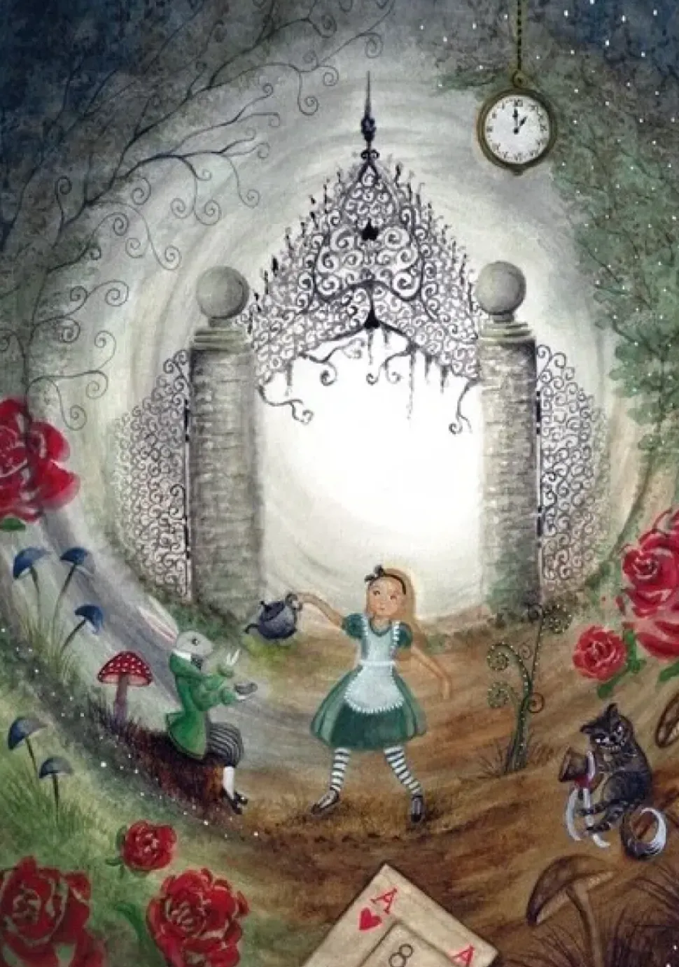 Bijdehansje Postkaart Alice in Wonderland