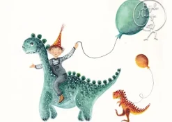 Bijdehansje Postkaart Dino