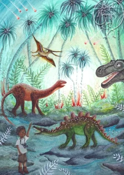 Bijdehansje Postkaart Dino Adventure