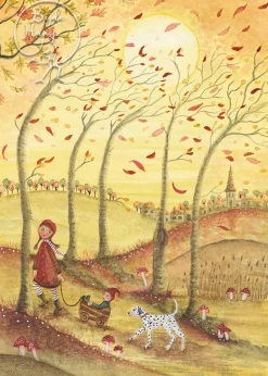 Bijdehansje Postkaart Fall Fun