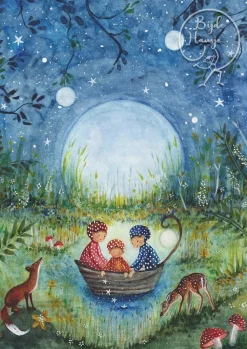 Bijdehansje Postkaart Mushroom Children