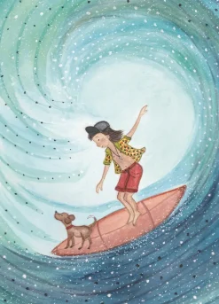 Bijdehansje Postkaart Surfer