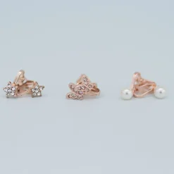 Boutique Dazzle Clip On Earrings, 3 Sets