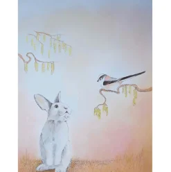 Brechtje Duijzer Ansichtkaart Konijn en Staartmees