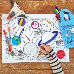 eat sleep doodle Placemat to go Space Explorer