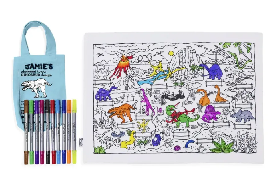 eat sleep doodle Placemat to go Dino