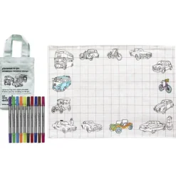 eat sleep doodle Placemat to go Working Wheels