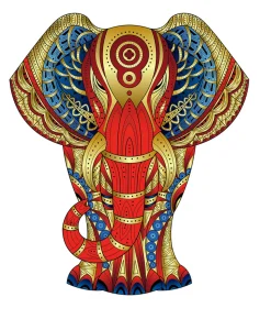 Eureka Regenboog Houten Puzzel Olifant