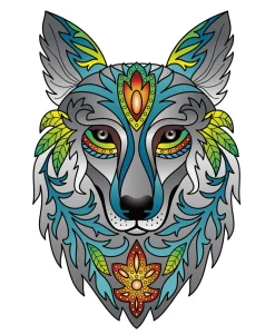 Eureka Regenboog Houten Puzzel Wolf