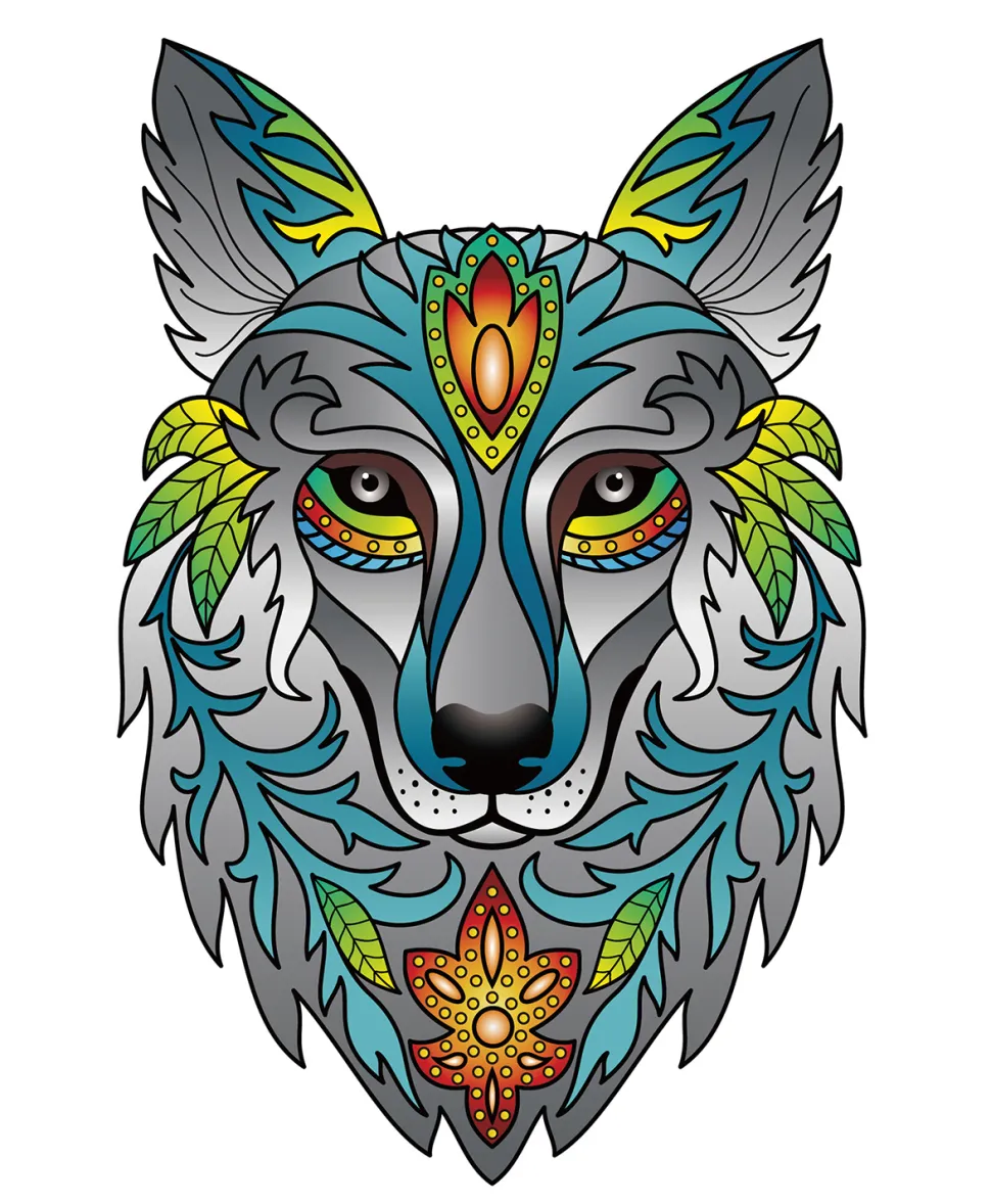 Eureka Regenboog Houten Puzzel Wolf