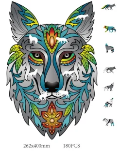 Eureka Regenboog Houten Puzzel Wolf