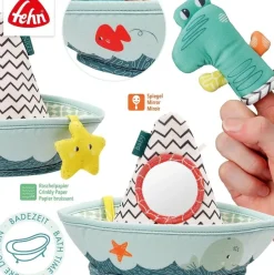 Fehn Badspeelgoed Bootje met Vingerpop Krokodil