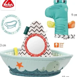 Fehn Badspeelgoed Bootje met Vingerpop Krokodil