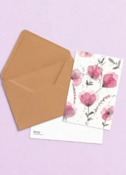 Fritsy Postkaart Paarse Bloemen