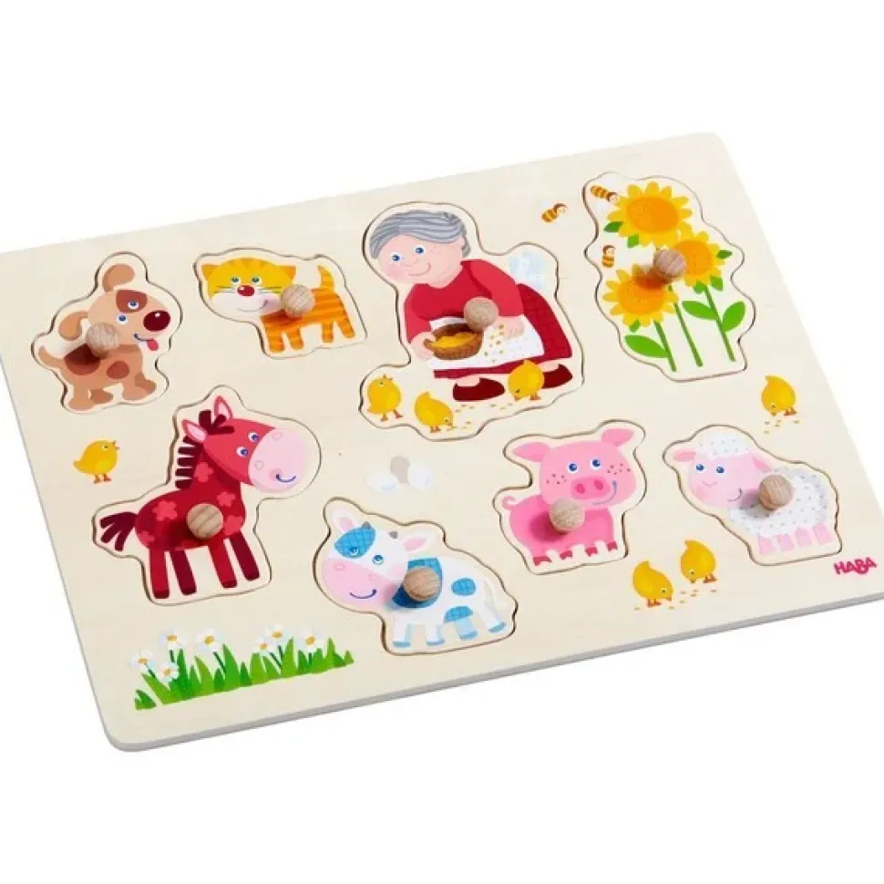 Haba Inlegpuzzel Oma Linda's Dieren 8pcs