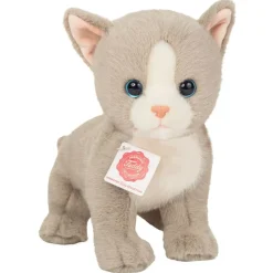 Hermann Teddy Knuffel Kat Kitten Grijs 24cm