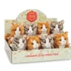Hermann Teddy Knuffel Kat Getijgerd Rood of Grijs 18cm