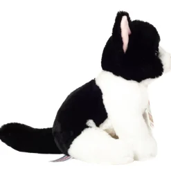 Hermann Teddy Knuffel Kat Zittend Zwart-Wit 20 cm