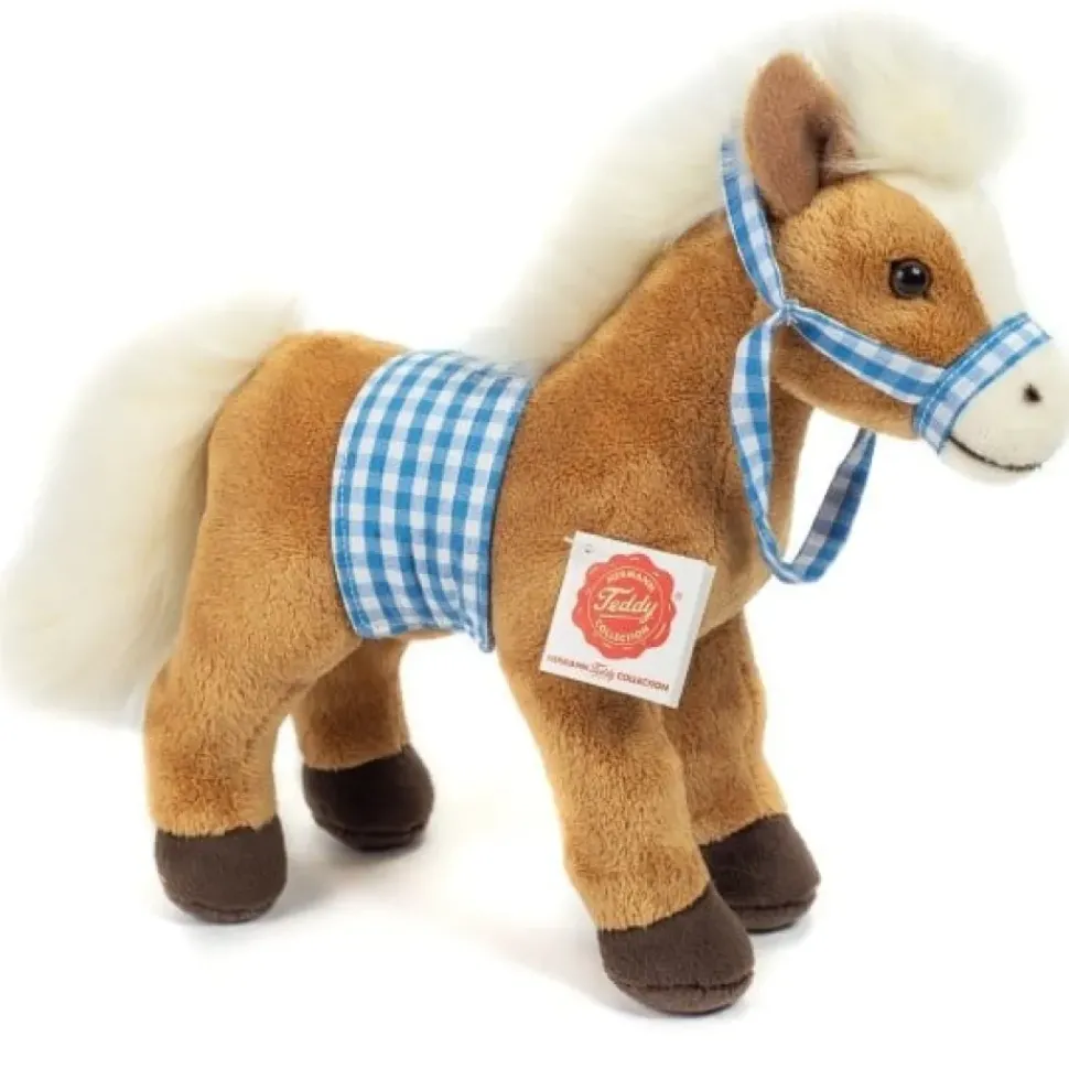 Hermann Teddy Knuffel Paard Staand met Zadel 23cm