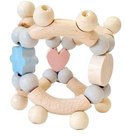 Hess Grijpfiguur Rammelaar Rond Natuurlijk Blauw/Roze