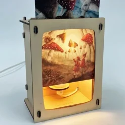 Het Houtlokael Ansichtkaartlamp Hout