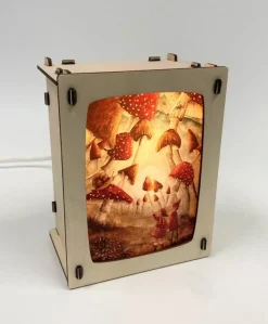 Het Houtlokael Ansichtkaartlamp Hout