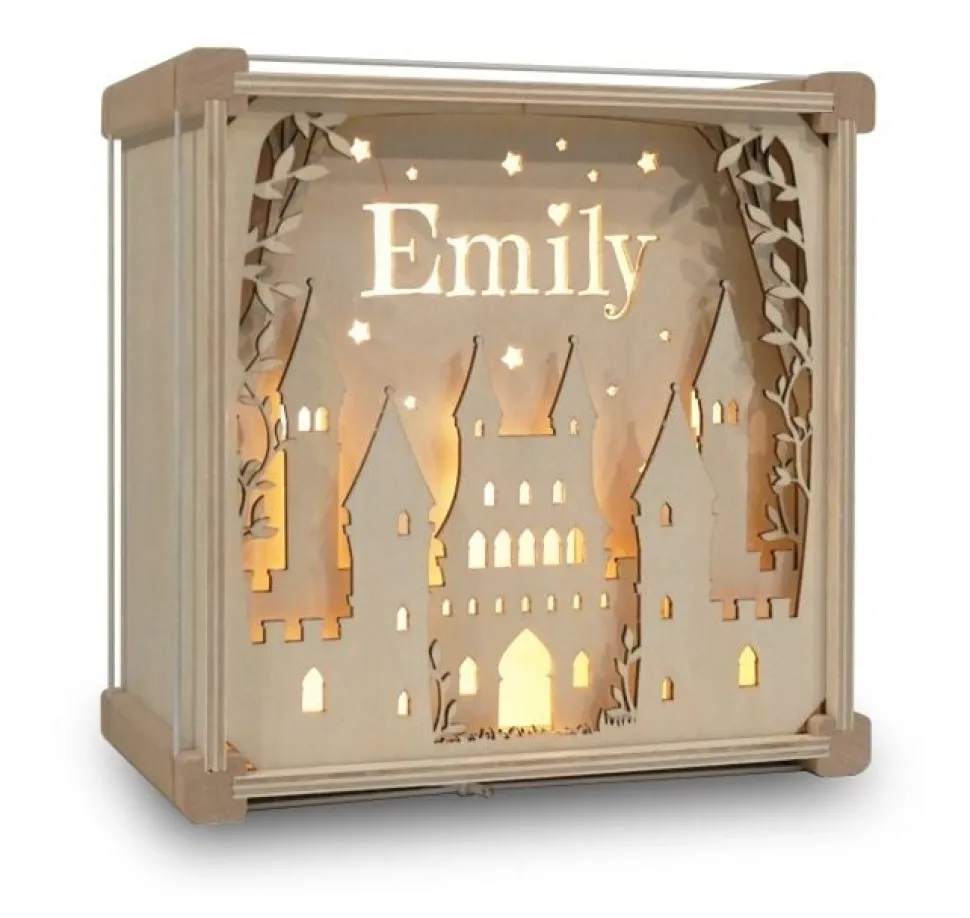 Het Houtlokael Naamlamp 3D Kasteel Hout