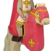Holztiger Ridder Rode Mantel Zittend op Paard 80246