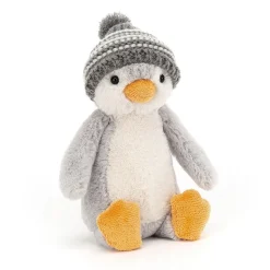 Jellycat Knuffel Pinguin Bashful Bobble Hat Grey