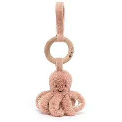 Jellycat Knuffel Rammelaar Inktvis Odell Octopus Wooden Ring Toy