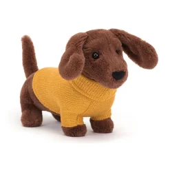Jellycat Knuffel Sweater Sausage Dog Yellow