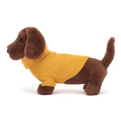 Jellycat Knuffel Sweater Sausage Dog Yellow