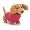 Jellycat Knuffel Sweater Sausage Dog Pink