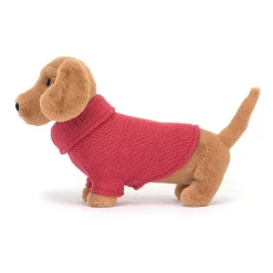 Jellycat Knuffel Sweater Sausage Dog Pink