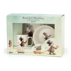 Jellycat Servies Set Bashful Monkey Kom, Kopje en Bord