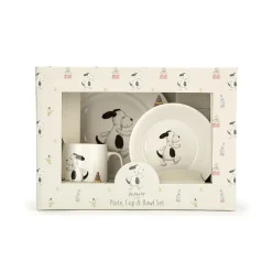 Jellycat Servies Set Bashful Hond Kom, Kopje en Bord