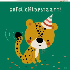 Kaart met envelop Gefeliciflapstaart cheeta