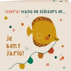 Kaart met envelop Slingers ophangen vis