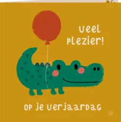 Kaart met envelop Veel plezier krokodil