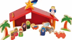Kerststal Kribbe  14-delig Hout