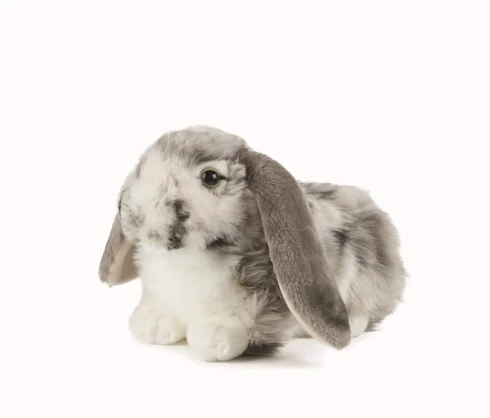 Living Nature Knuffel Konijn Nederlandse Hangoor Dwerg Grijs