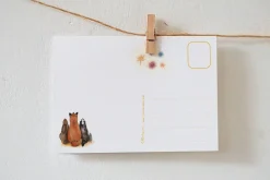 Lotte Drouen Ansichtkaart Kerstkaart Kijken naar Vuurwerk