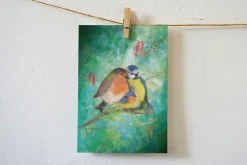 Lotte Drouen Ansichtkaart Vogelgezin in het Groen