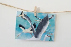 Lotte Drouen Ansichtkaart Hiep hiep hoera ooievaar