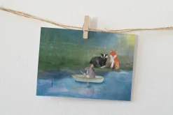 Lotte Drouen Ansichtkaart Bootje varen