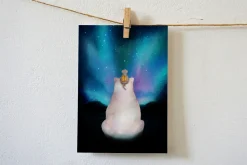 Lotte Drouen Ansichtkaart IJsbeer en Noorderlicht