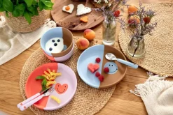 Lässig Kinderbord Siliconen Happy Rascals Smile Sky Blue