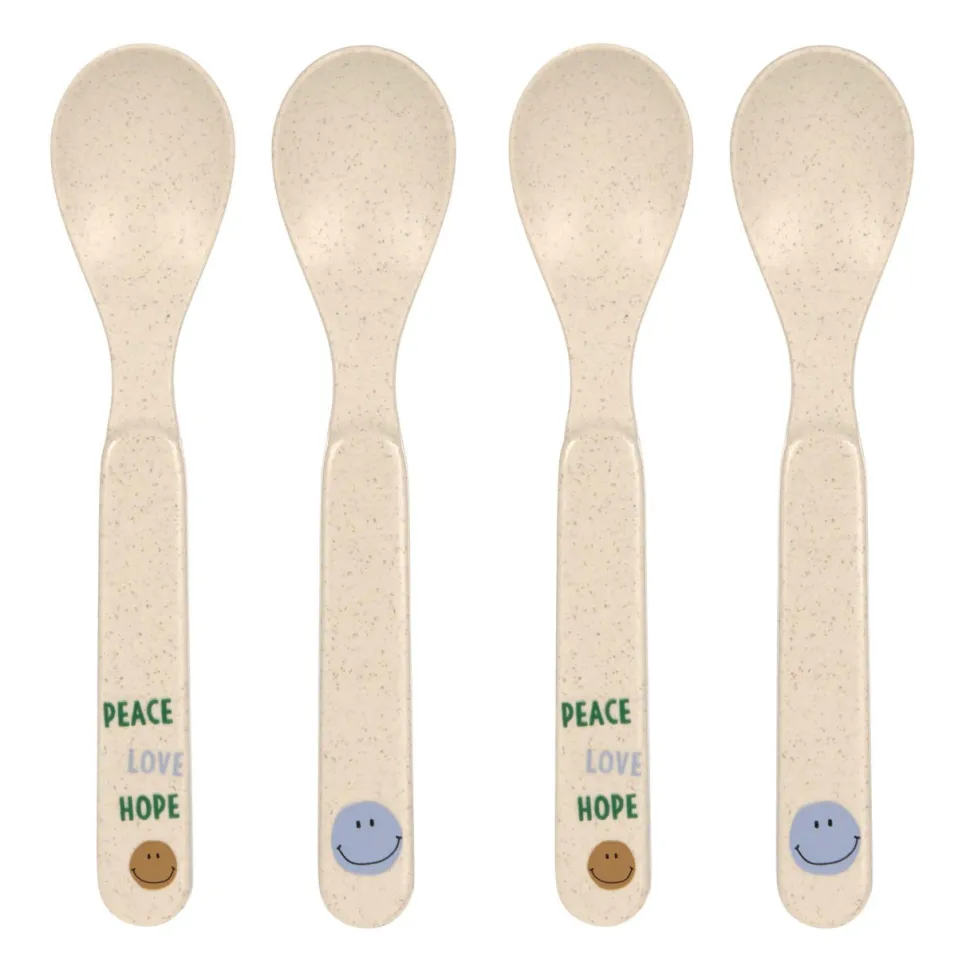 Lässig Kinderlepels Happy Rascals Smile Sky Blue Set 4-delig